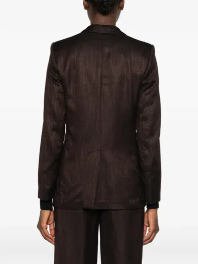 Lardini Double-breasted Peaked-lapel Blazer In Brown