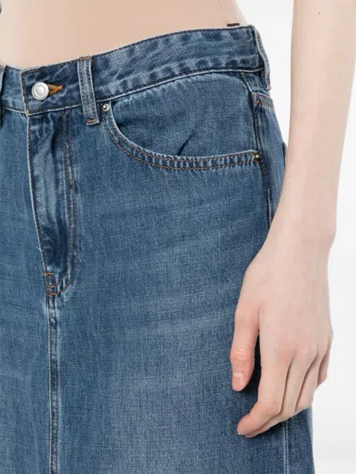 Jnby A라인 데님 미디 스커트 In Blue