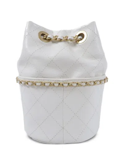 Chanel 퀼팅 버킷 백 In White