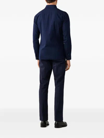 Hackett London 브롬튼 가먼트 다이 옥스포드 셔츠 In Blue