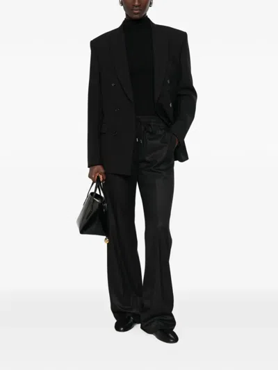 Ermanno Firenze 드로스트링 웨이스트 테일러드 팬츠 In Black