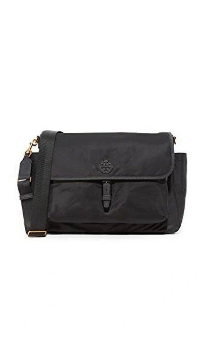 Shop Tory Burch Scout Nylon Messenger Baby Bag In Black