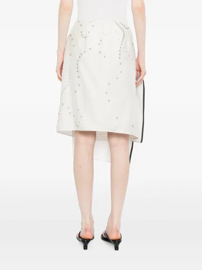 Jnby 펄 프린트 랩 스커트 In White