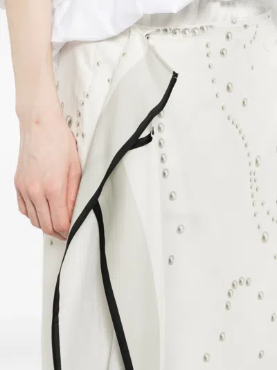 Jnby 펄 프린트 랩 스커트 In White