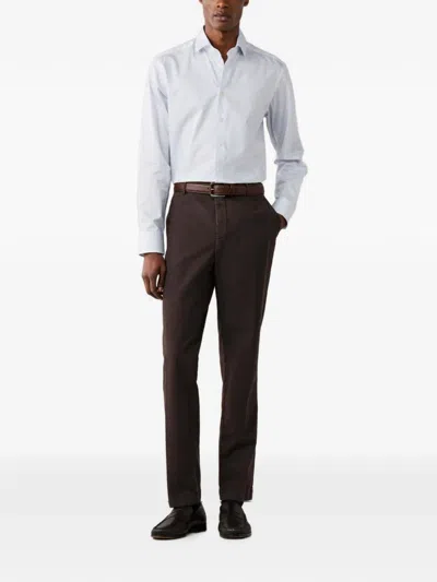 Hackett London 그래프 체크 셔츠 In White