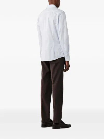 Hackett London 그래프 체크 셔츠 In White