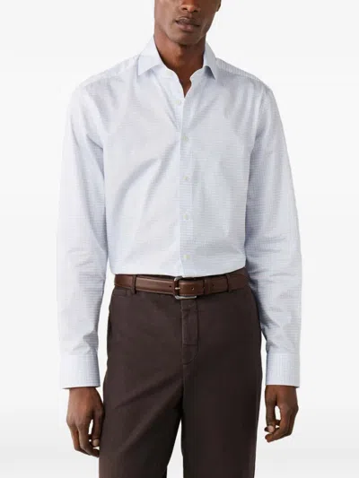 Hackett London 그래프 체크 셔츠 In White