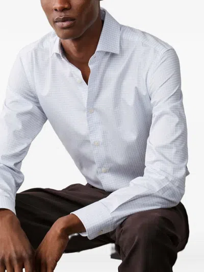 Hackett London 그래프 체크 셔츠 In White