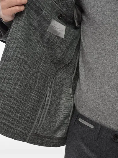 Corneliani Academy Soft Single-breasted Blazer In Gray