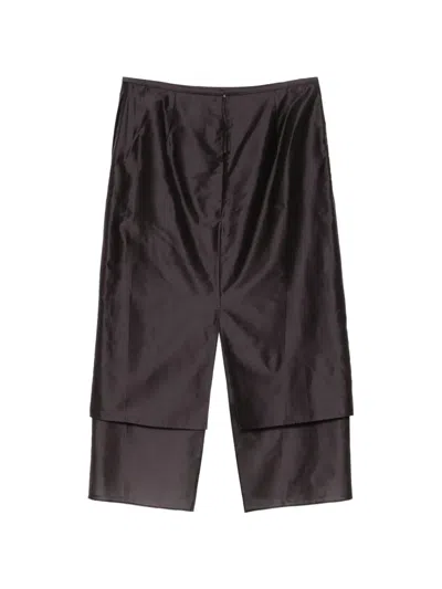 Less 레이어드 오간자 미디 스커트 In Brown