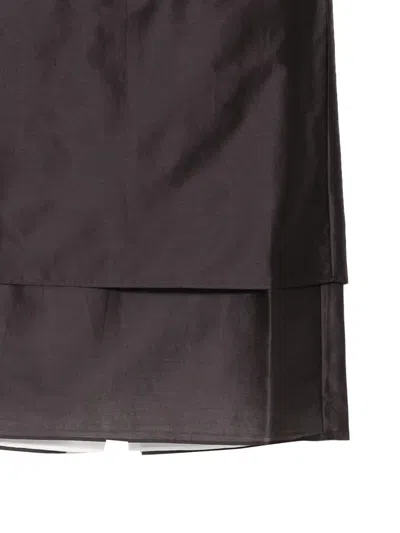 Less 레이어드 오간자 미디 스커트 In Brown