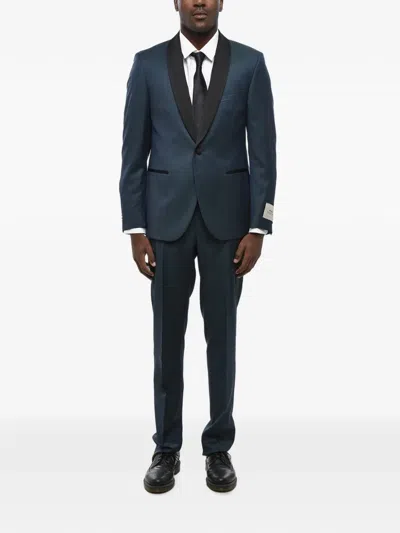 Corneliani Satin Shawl-lapel Suit In Multi
