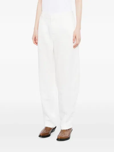 Less 커브 레그 팬츠 In White