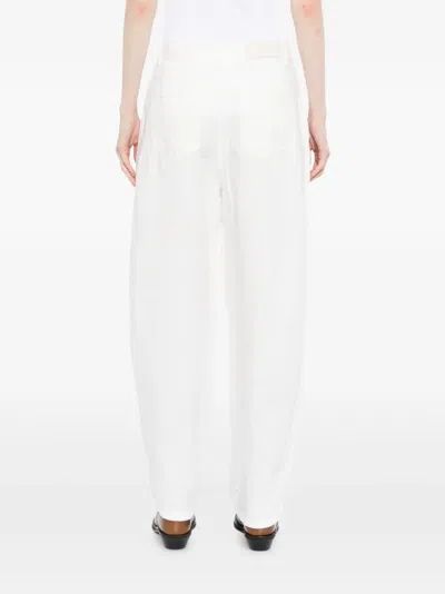 Less 커브 레그 팬츠 In White