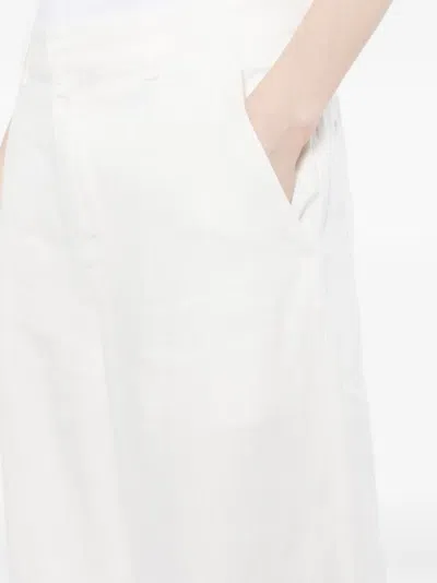 Less 커브 레그 팬츠 In White