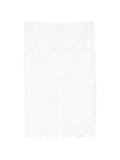 Less 물결 에지 미니 스커트 In White