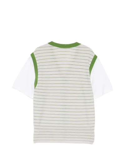 Less 스트라이프 모크 레이어 티셔츠 In Green