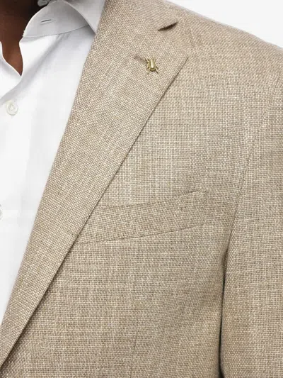 Corneliani Single-breasted Patch-pocket Blazer In Transparent