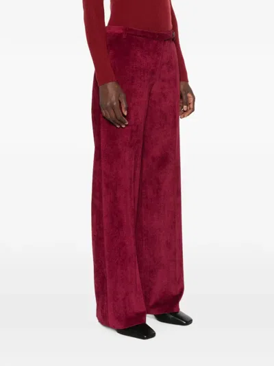 Ermanno Firenze 코듀로이 이펙트 팔라초 팬츠 In Red