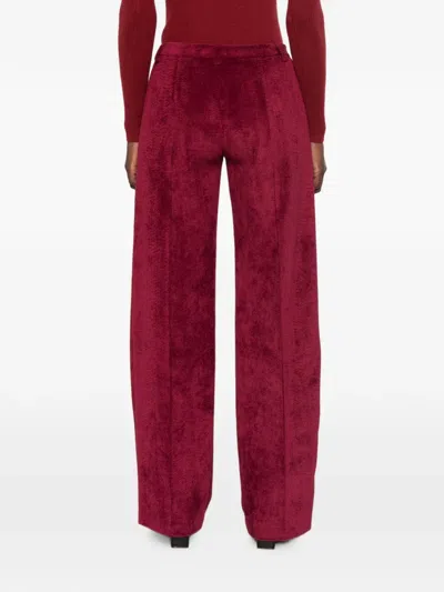 Ermanno Firenze 코듀로이 이펙트 팔라초 팬츠 In Red