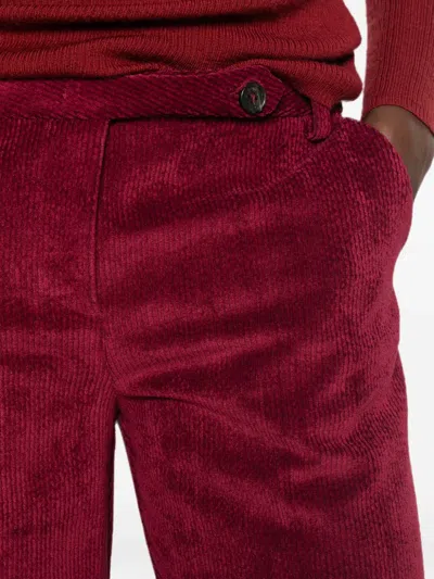 Ermanno Firenze 코듀로이 이펙트 팔라초 팬츠 In Red