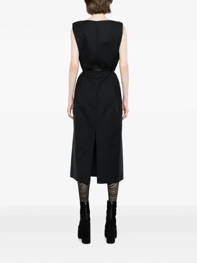 Less 벨트 민소매 드레스 In Black