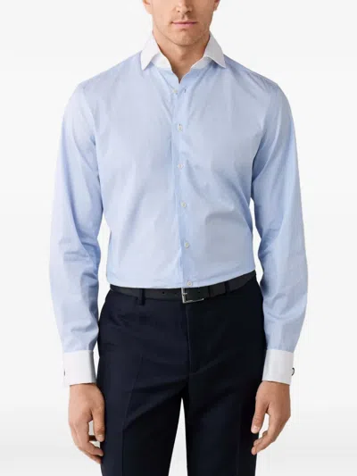 Hackett London 파인 스트라이프 셔츠 In Blue