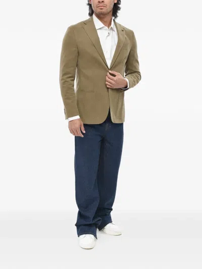 Corneliani Single-breasted Blazer In Brown