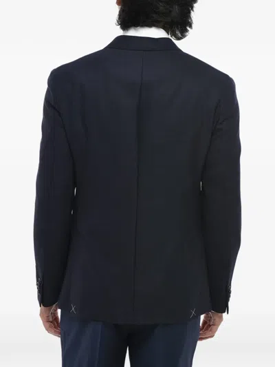 Corneliani Patch-pocket Single-breasted Blazer In Black