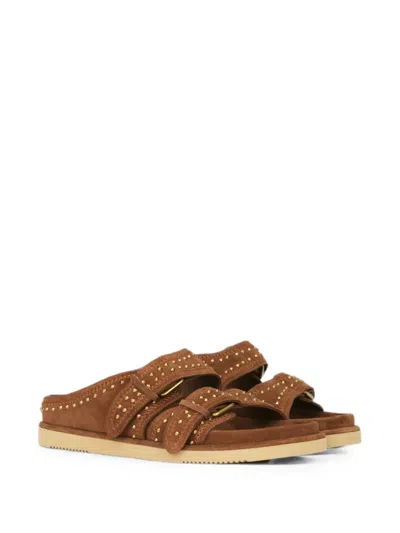 Ash 스터드 버클 샌들 In Brown