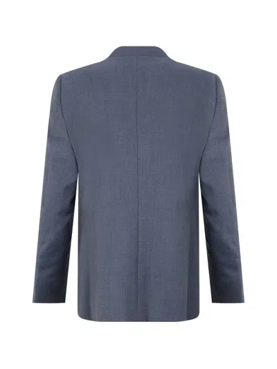 Canali Single-breasted Wool Jacket For Men In Blue