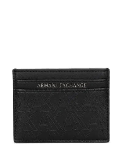 Armani Exchange 엠보스드 로고 카드홀더 In Black