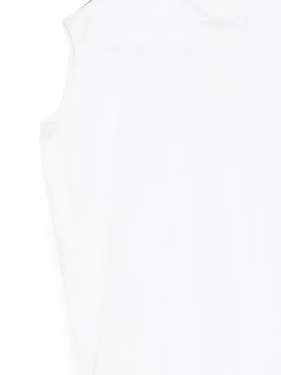 Less 조각 크루 넥 베스트 In White
