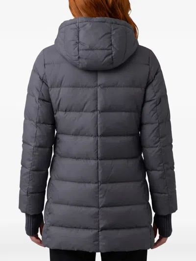 Herno Two Layer Hooded Nylon A Line Jacket In Blue