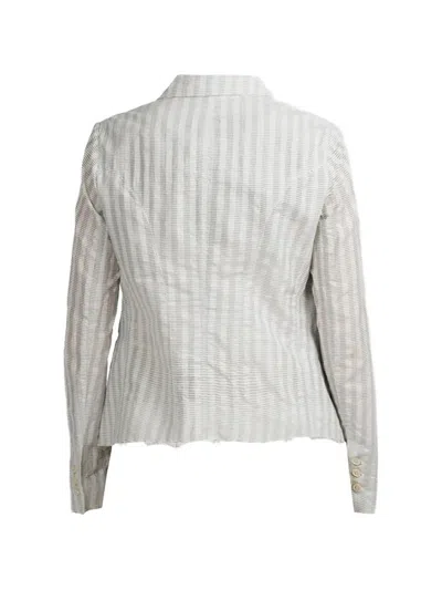 Forme D'expression Striped Cutaway Jacket In Gray