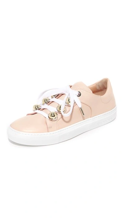 Shop Carven Lace Up Sneakers In Nude