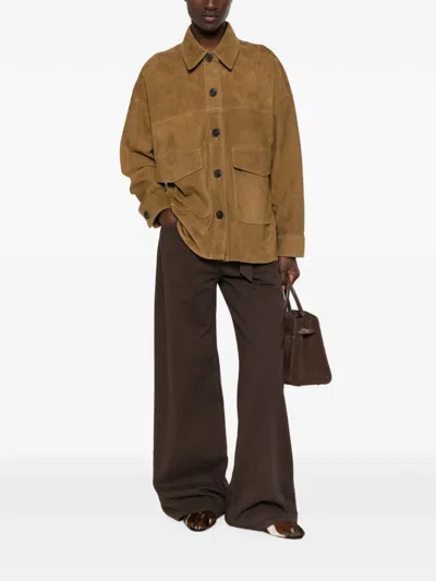 Arma 스웨이드 플랩 포켓 재킷 In Brown