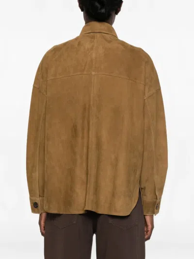 Arma 스웨이드 플랩 포켓 재킷 In Brown