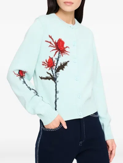 Barrie 시슬 모티프 캐시미어 가디건 In Blue