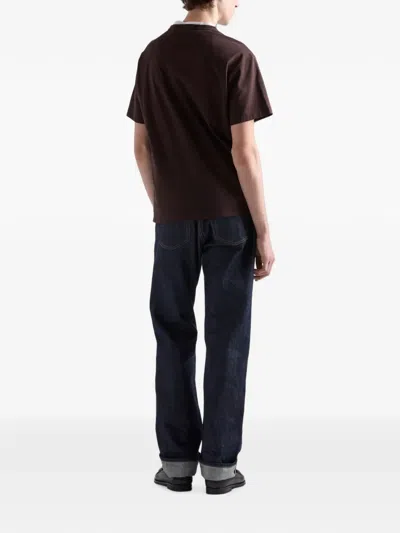 Prada Cotton T-shirt In Brown