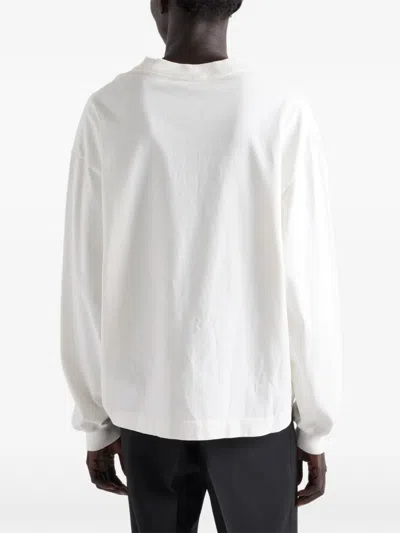 Prada Long-sleeved Cotton T-shirt In White
