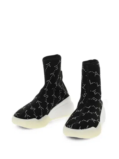 Stella Mccartney Loop Monogram-pattern Sneakers In Black