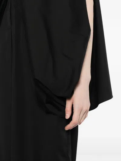 Less 드레이프 미디 드레스 In Black