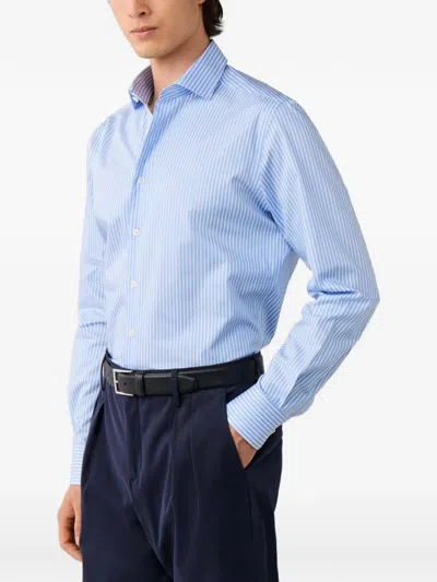 Hackett London 와이드 스트라이프 셔츠 In Blue