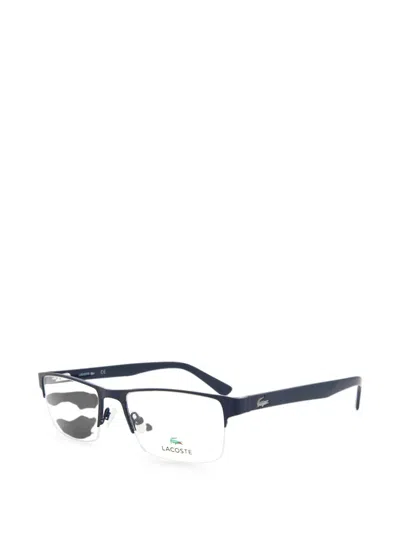 Lacoste Matte Rectangle-frame Glasses In Blue