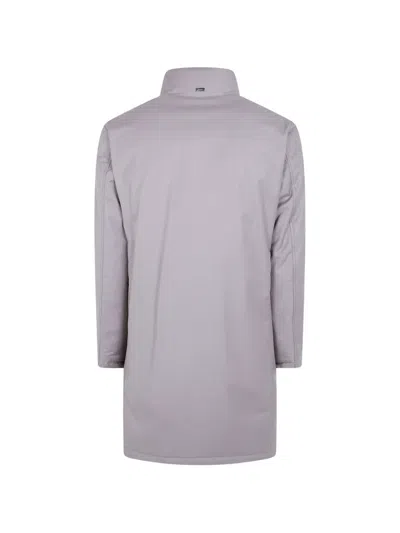 Herno High-neck Press-stud Jacket In Gray