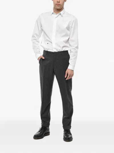 Corneliani Cc Collection Belt-loop Trousers In Black
