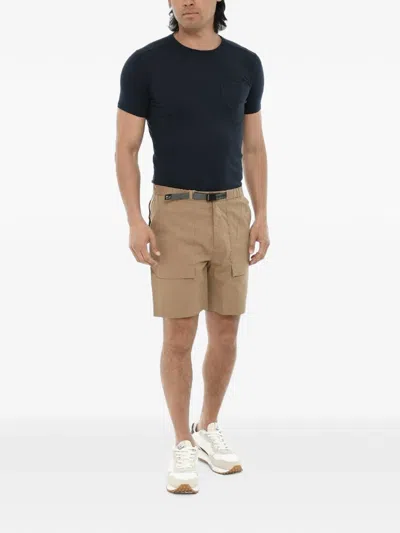 Woolrich Checked Ripstop Shorts In Brown