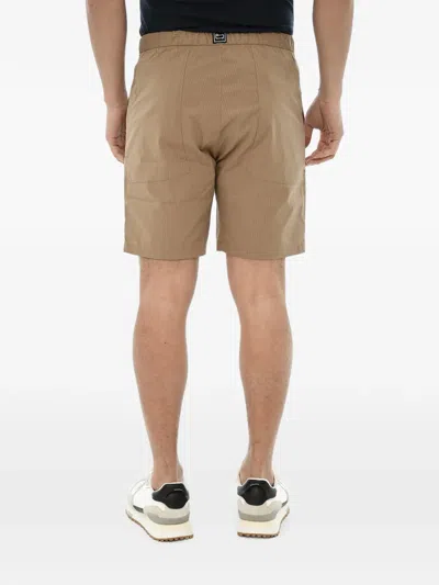 Woolrich Checked Ripstop Shorts In Brown