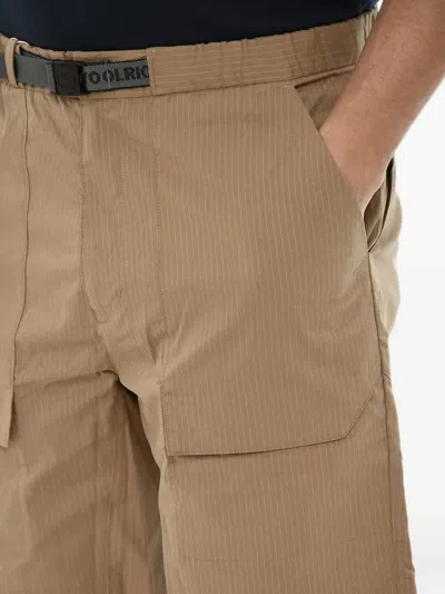 Woolrich Checked Ripstop Shorts In Brown